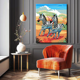 Painting by Numbers Zebras Galloping